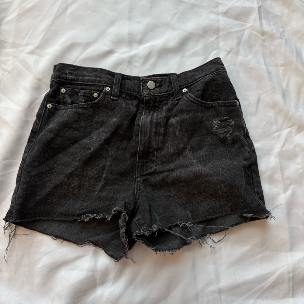 BDG Distressed Black Denim Shorts